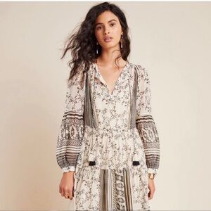 Anthropologie tiered talulah boho maxi dress